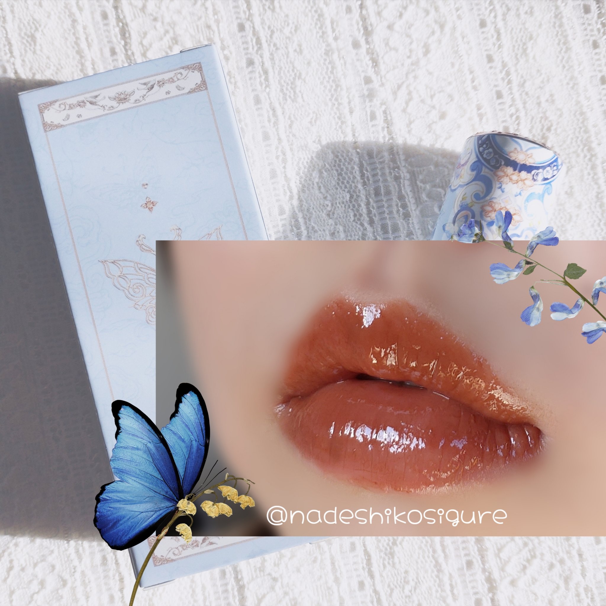 胡蝶雲肩グロッシーリップスティック/FlowerKnows/口紅を使ったクチコミ（3枚目）