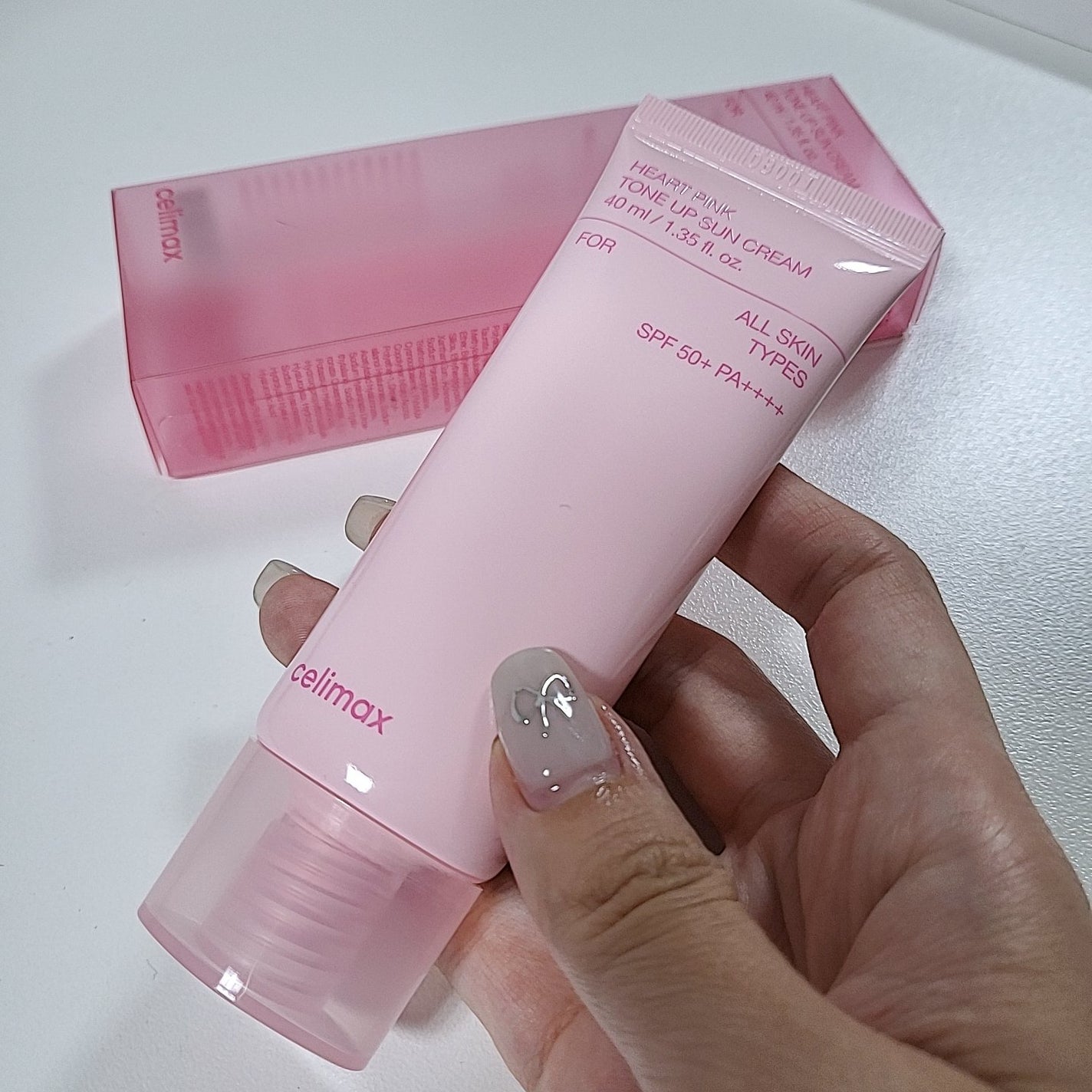 ハートピンクトーンアップサンクリーム/celimax/日焼け止めクリームを使ったクチコミ(1枚目)