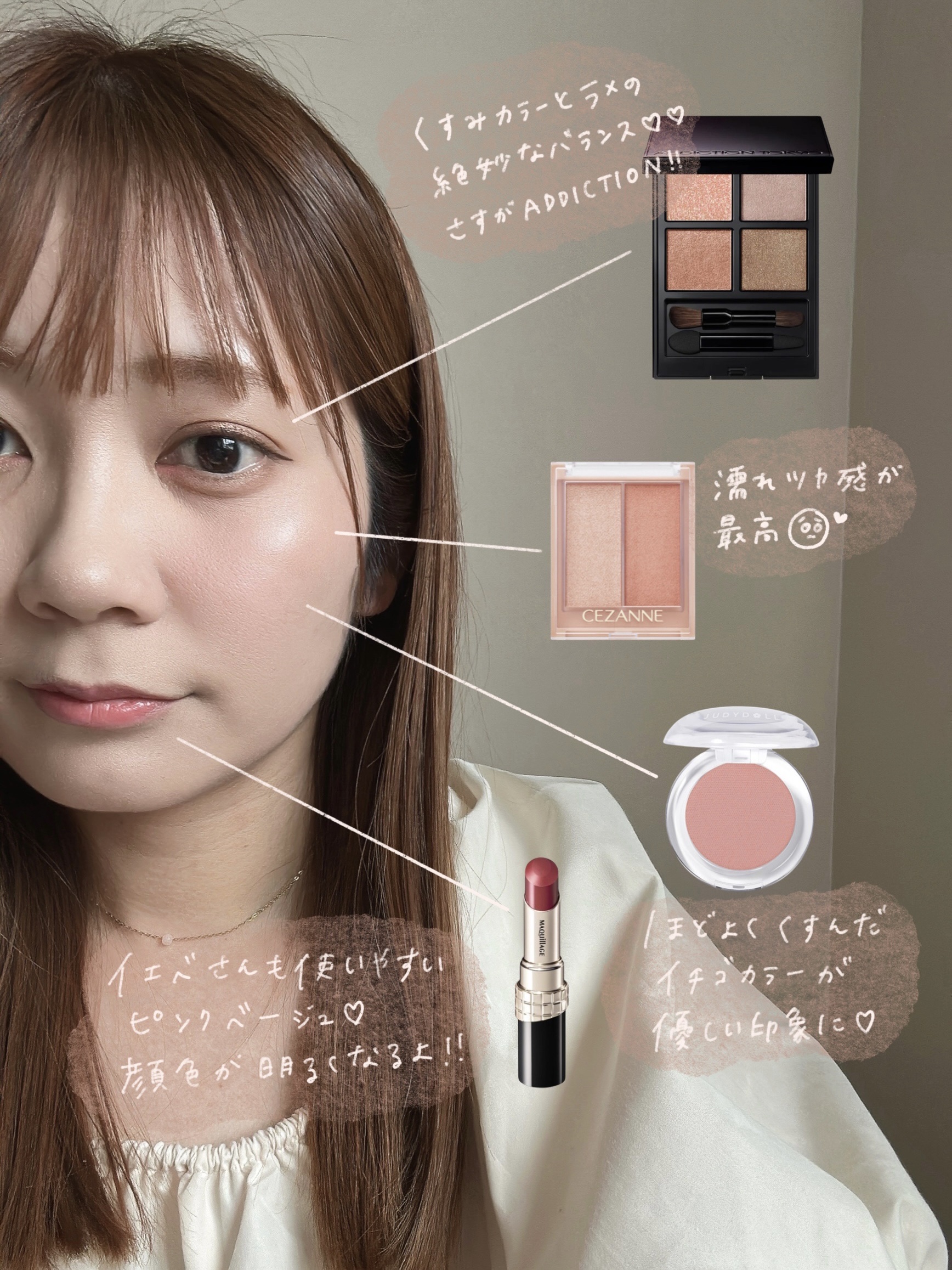 フェイスグロウカラー/CEZANNE/クリームハイライトを使ったクチコミ（3枚目）