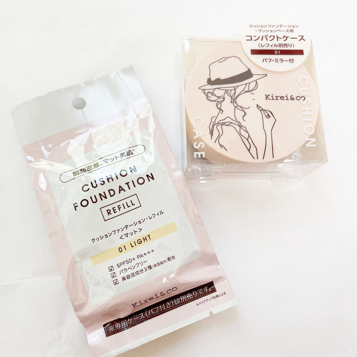 マット クッションファンデーション 01ライト/Kirei&co./クッションファンデーションを使ったクチコミ（2枚目）