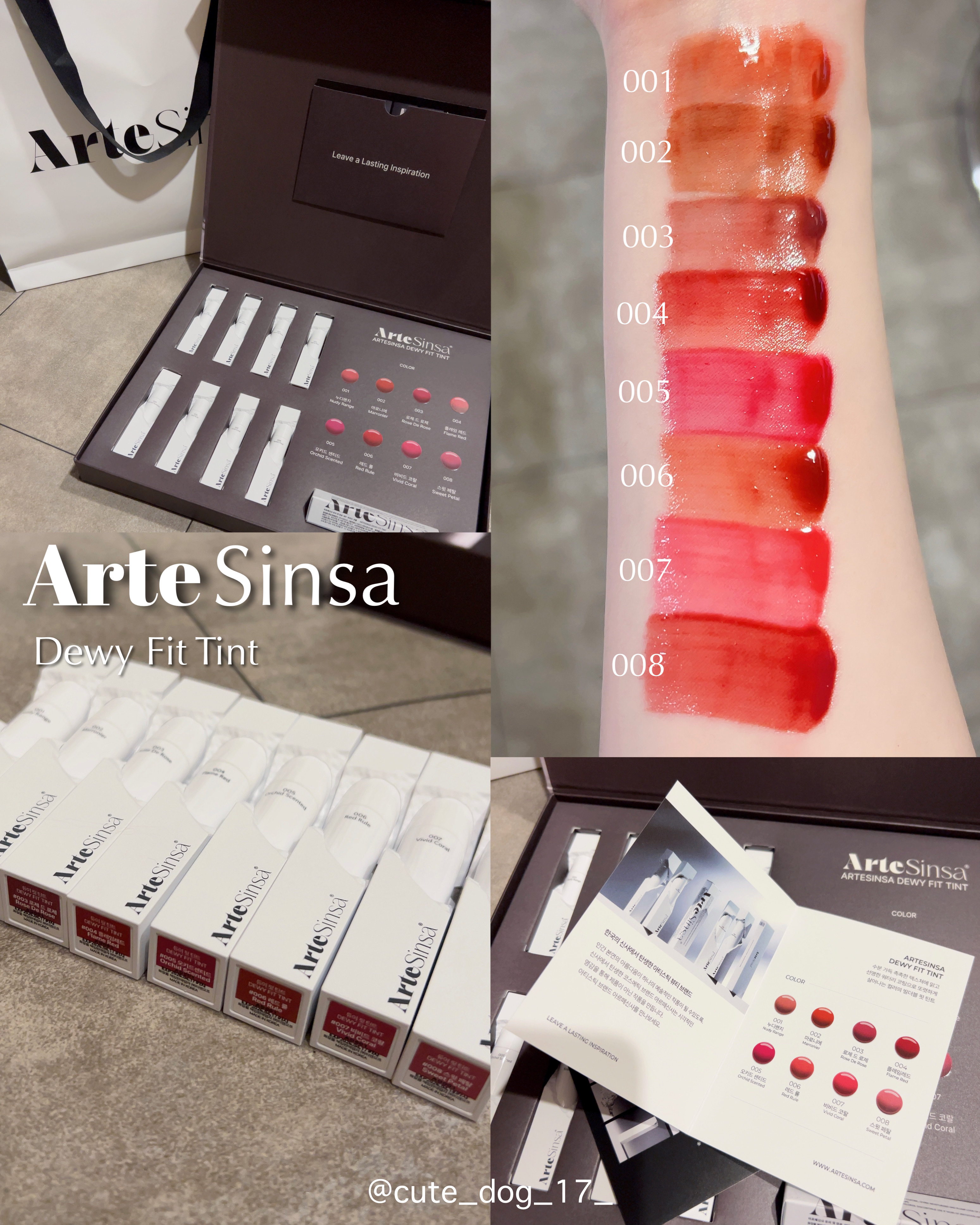ArteSinsa Dewy Fit Tint
製品ではなく作品としてインスピレーションを与えてくれるリップ💄
全色レビュー

独特なパッケージは単なるリップではなく一つの作品を思わせます。魅力満載のリップを紹介します🏹͙

001 N