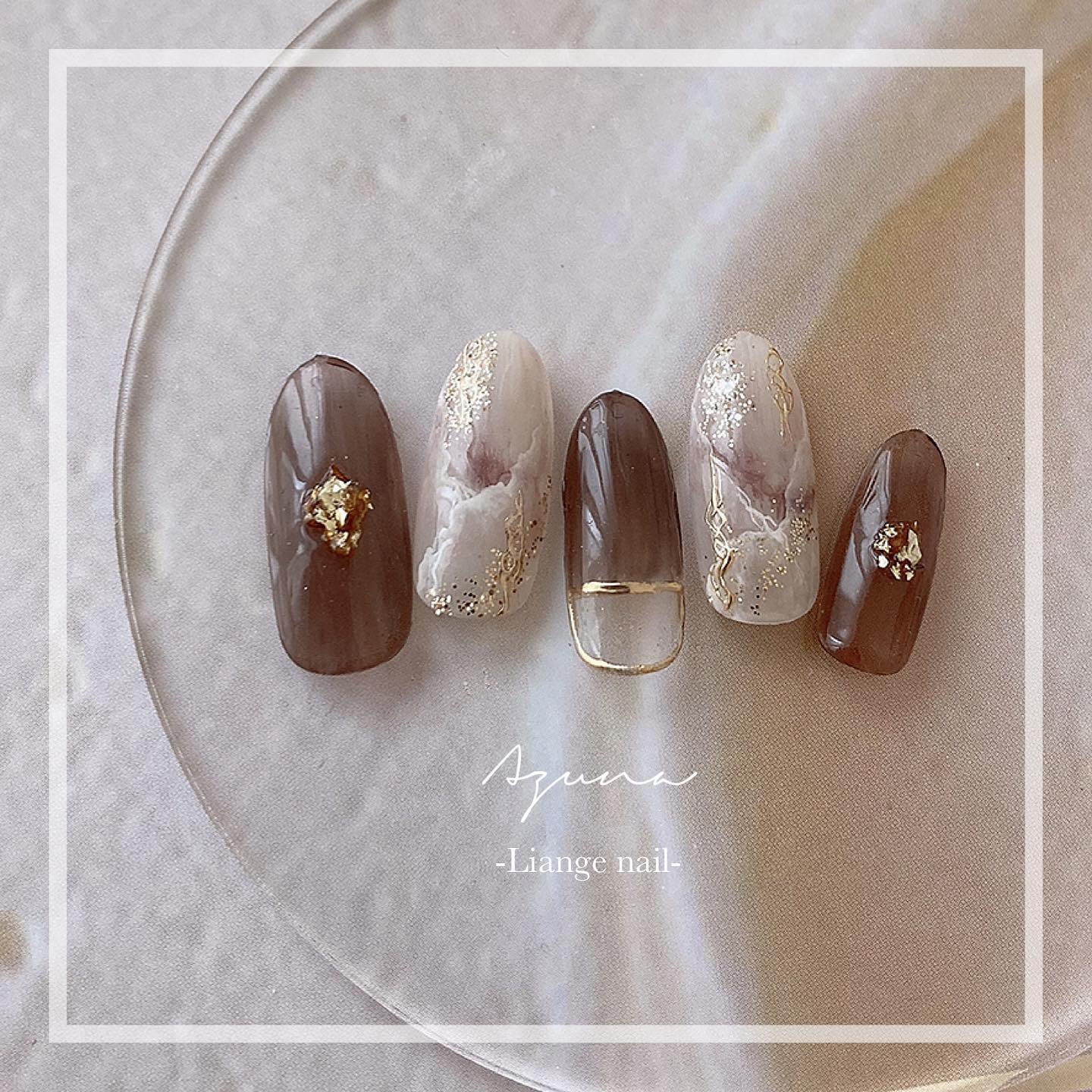 #リアンジェネイル,#柏ネイル,#ネイル,#ニュアンスネイル,#ブラウンネイルのネイルデザイン