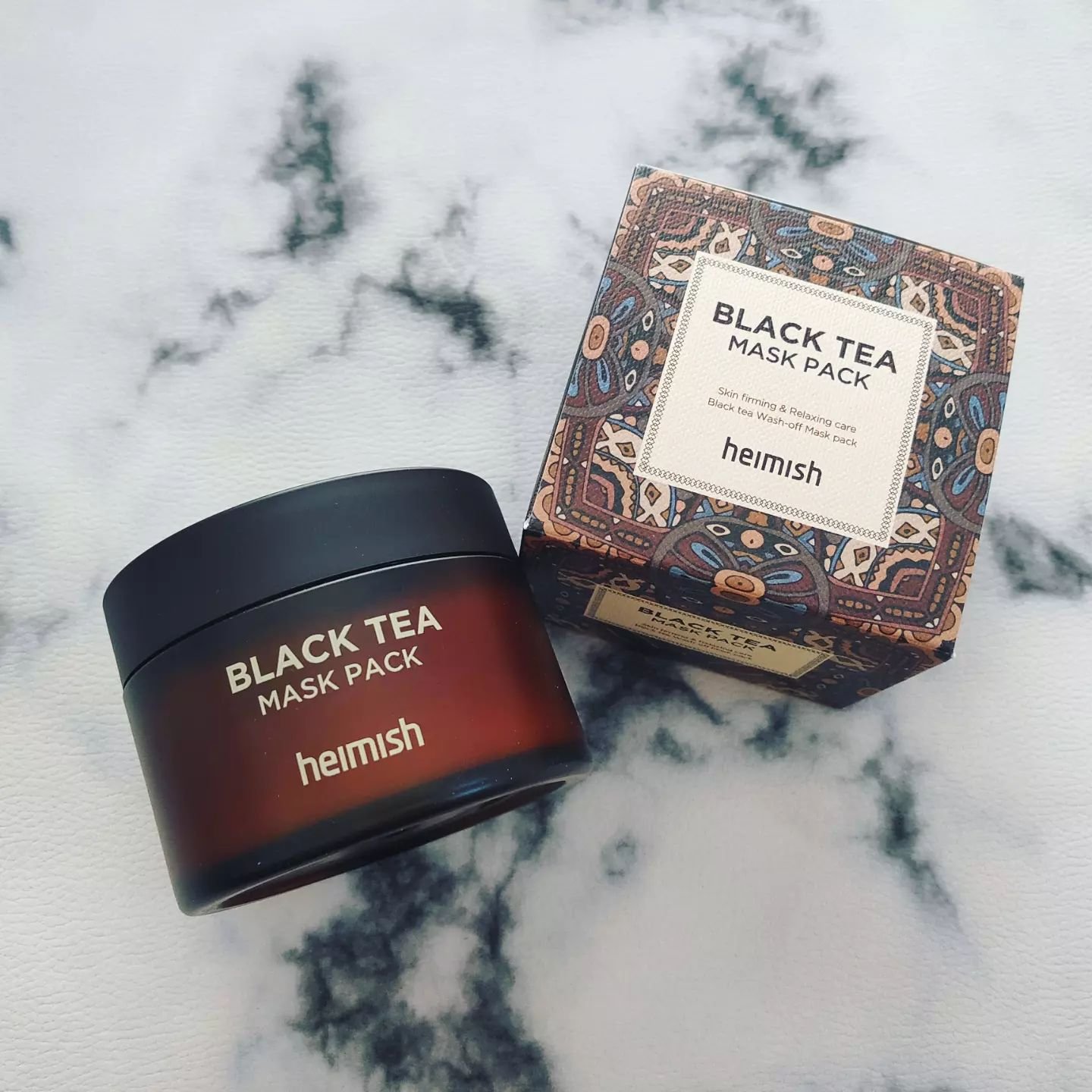 heimish Black Tea Mask Packのクチコミ「＜heimish ブラックティーマスクパック＞を愛用中♪

こちらは朝の+5分ケアに✨
クーリ.....」（1枚目）