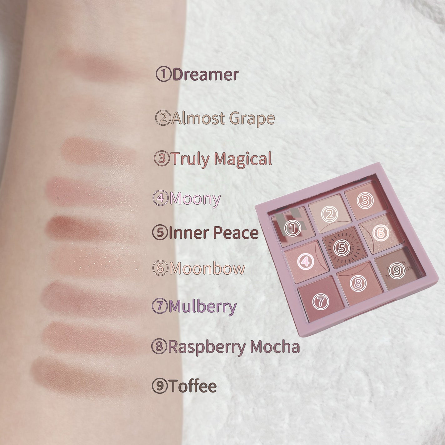 マイフェイブムードアイパレット 9カラー/HOLIKA HOLIKA/アイシャドウパレットを使ったクチコミ(2枚目)