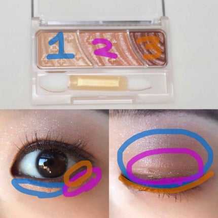 トーンアップアイシャドウ/CEZANNE/アイシャドウパレットを使ったクチコミ(3枚目)