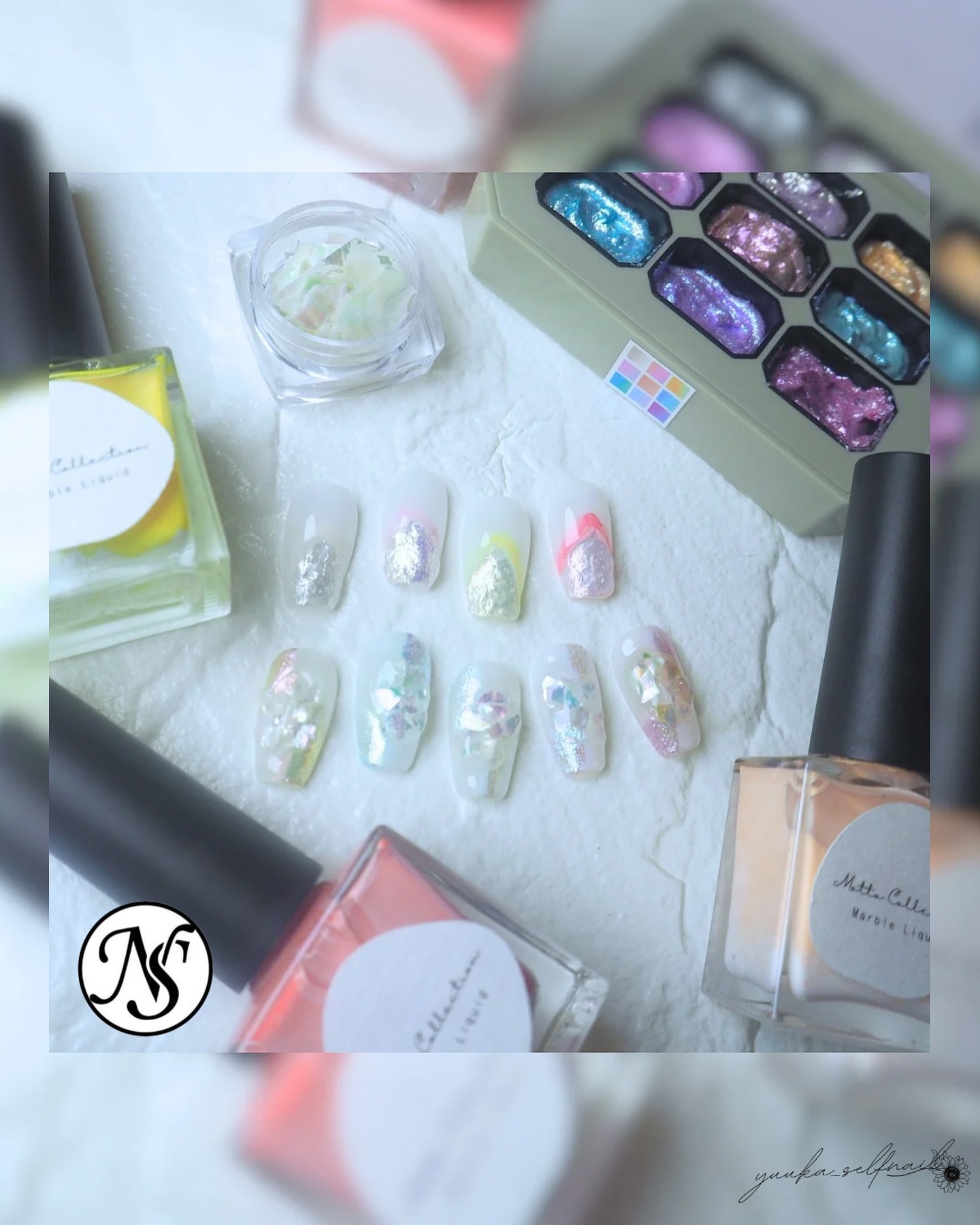 #シェルネイル,#ぷっくりネイルのネイルデザイン