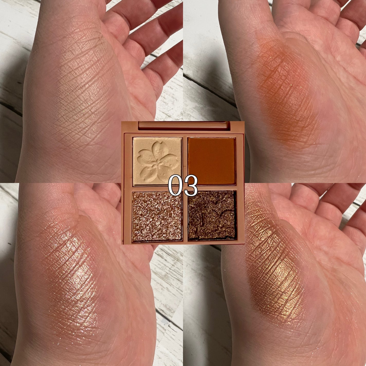 チェリーブロッサム 4色アイシャドウ/NOVO/アイシャドウパレットを使ったクチコミ(4枚目)