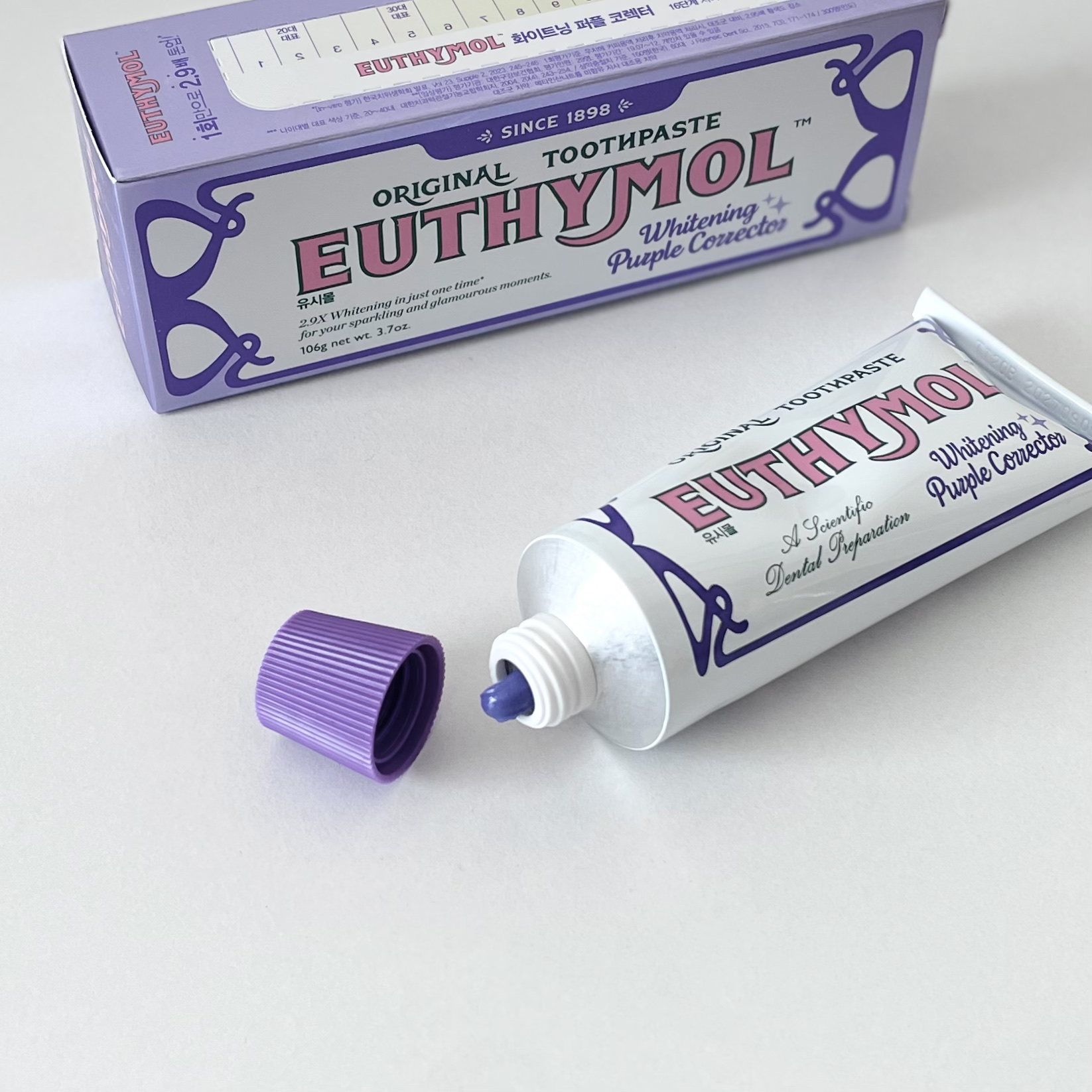 ホワイトパープル歯みがき ピーチフローラルミントの香り/EUTHYMOL/歯磨き粉を使ったクチコミ（1枚目）