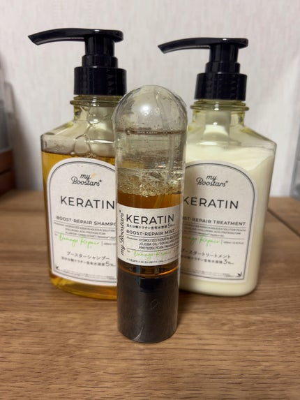 🐈⬛にゃんこ🐾のクチコミ「
🐈⬛マイブースターズ ケラチン ブースター ダメージリペア3点セット シトラスサボンの香り.....」(1枚目)