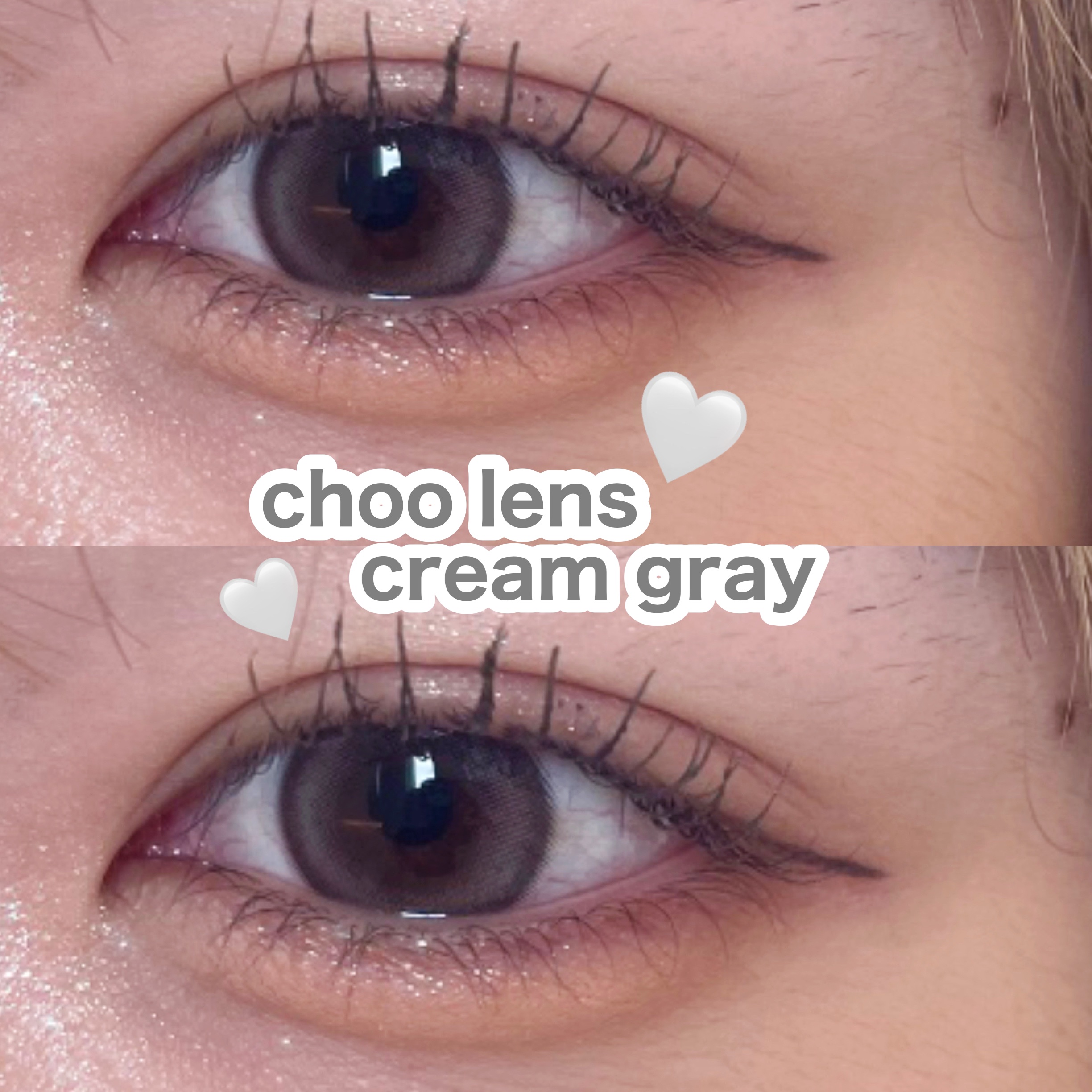 cream gray/chuu LENS/１ヶ月（１MONTH）カラコンを使ったクチコミ（1枚目）