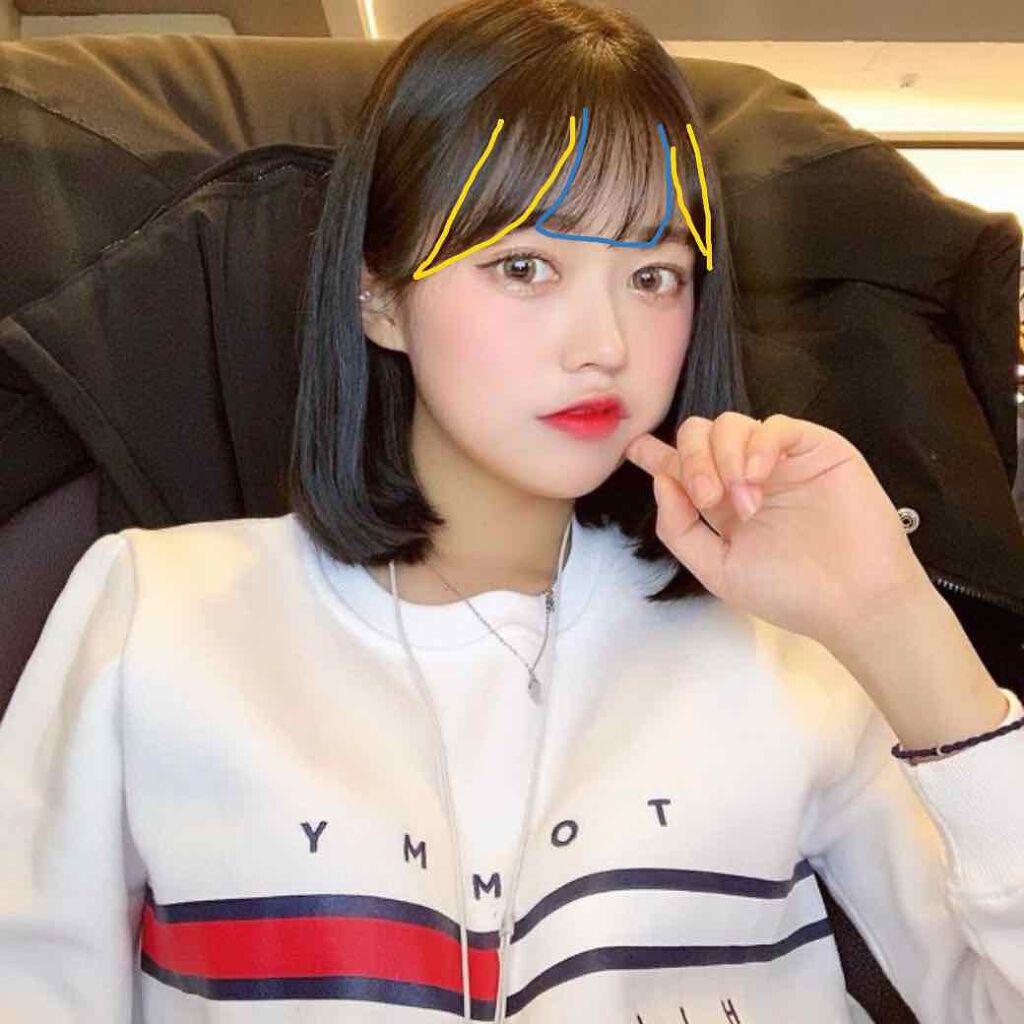 ちむちむ on LIPS 「初投稿!!!🇰🇷韓国人みたいなシースルーバングの作り方🇰🇷重す..」(3枚目)