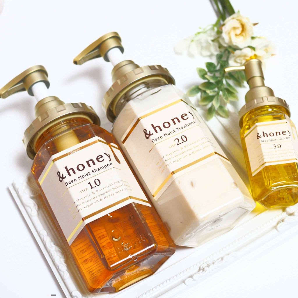 ディープモイスト シャンプー1.0／ヘアトリートメント2.0/&honey/市販シャンプーを使ったクチコミ（1枚目）