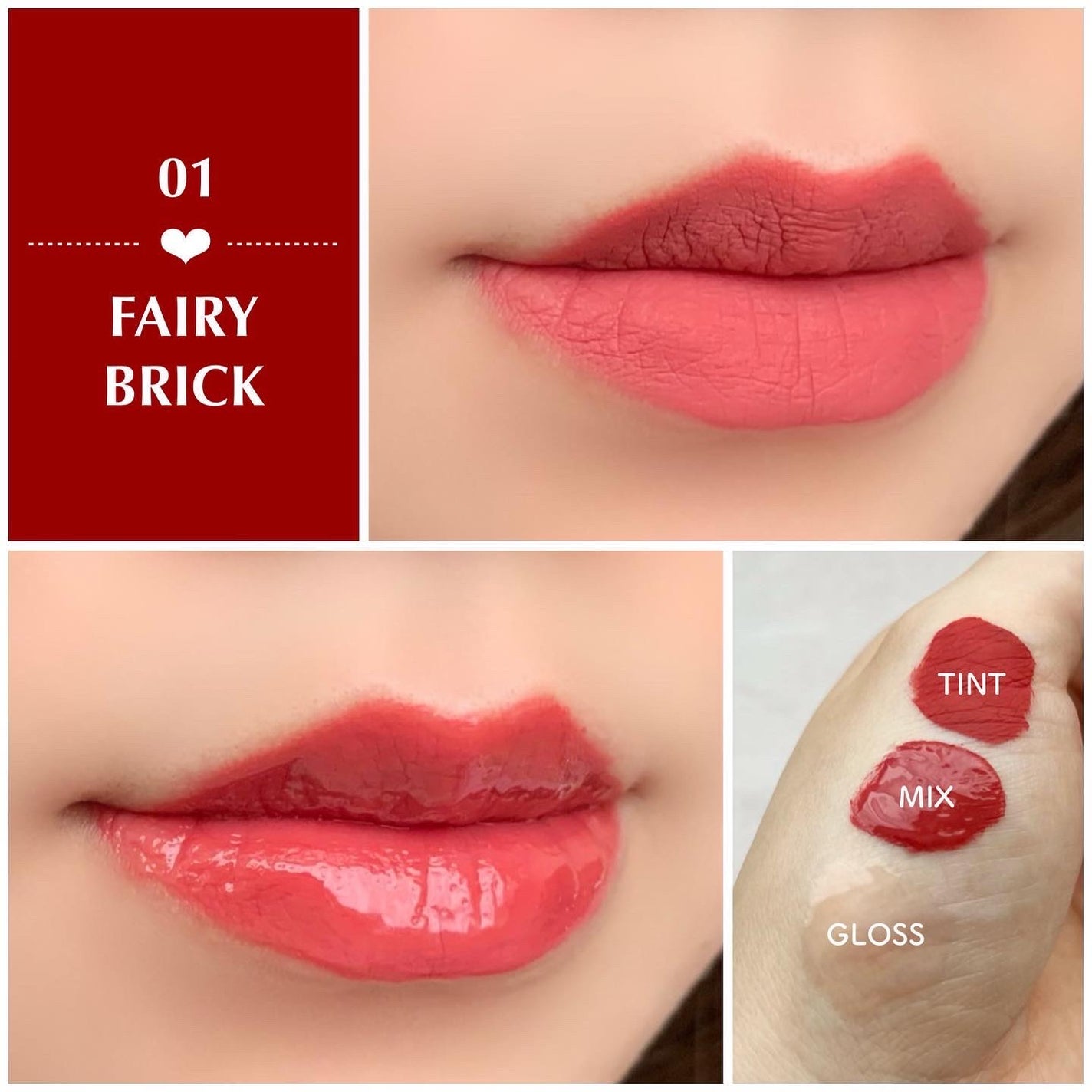 リールタトゥーデュアルグロスティント/MERYTHOD/リップティントを使ったクチコミ(3枚目)