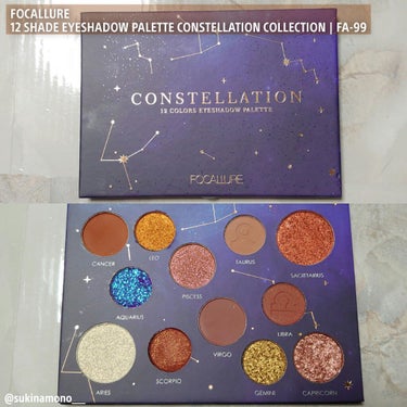 FOCALLURE 十二星座アイシャドウパレットのクチコミ「#FOCALLURE
12 SHADE EYESHADOW PALETTE CONSTELLA.....」（1枚目）