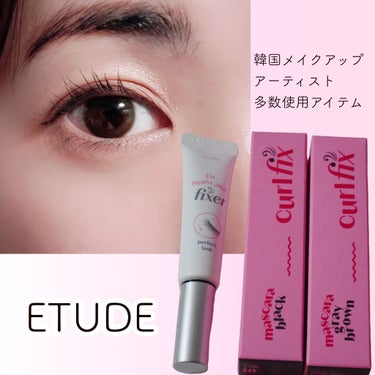 ETUDE マスカラフィクサー パーフェクトラッシュのクチコミ「エチュード様から頂きました❣️
塗るだけで、簡単に韓国アイドルのような束感まつ毛がつ.....」（1枚目）