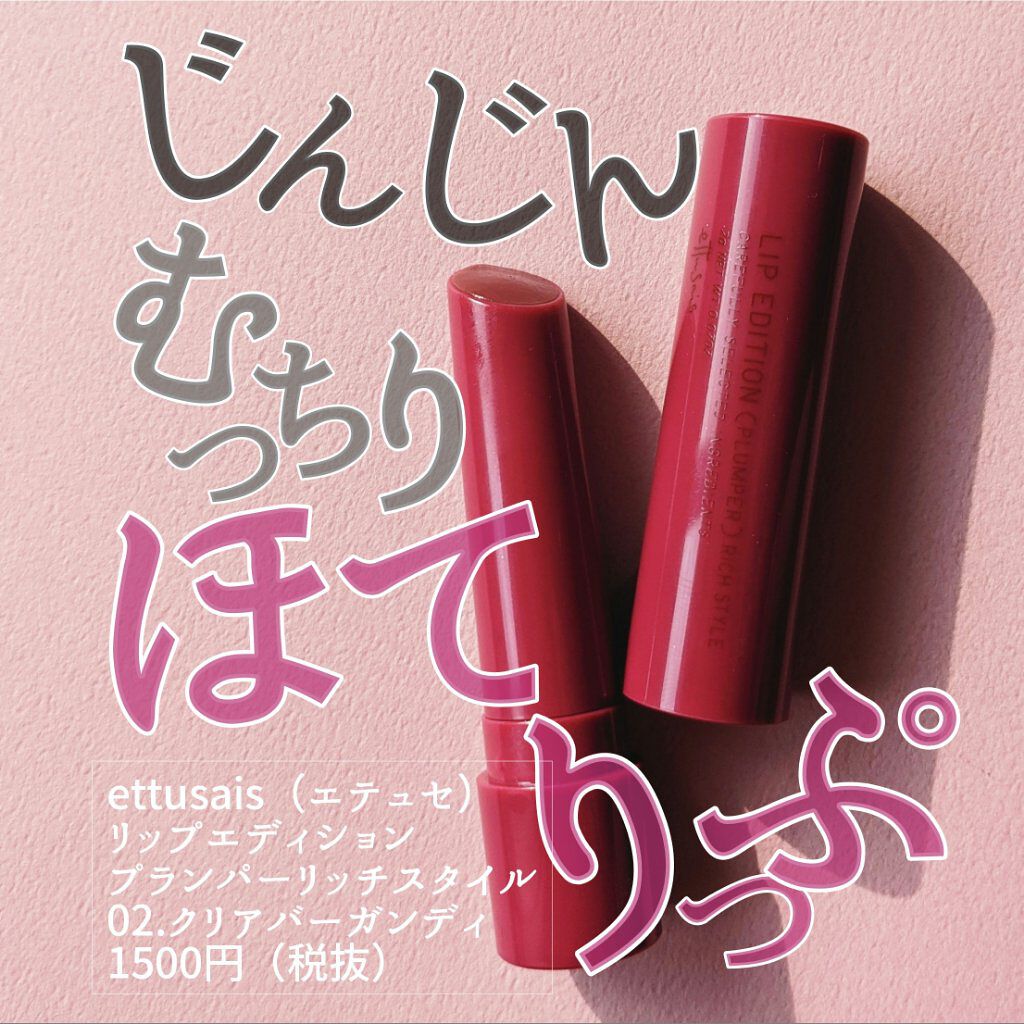 エテュセ リップエディション（プランパー）リッチスタイル/ヘルシースタイル/ettusais/リップケアを使ったクチコミ（1枚目）