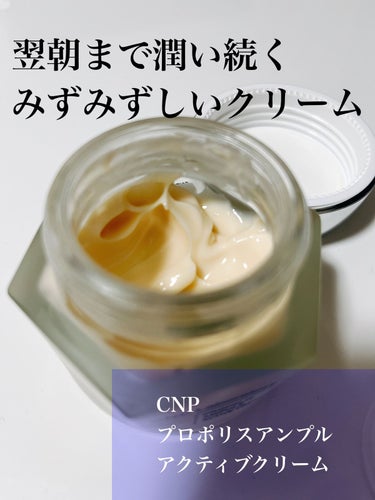 CNP プロポリスアンプルアクティブクリーム

◎ベタつかず程よく保湿してくれる。翌朝まで潤い続く。

使用方法
肌のお手入れの最後に、適量を顔に伸ばし優しくなじませます。

柔らかめのクリームで肌に馴