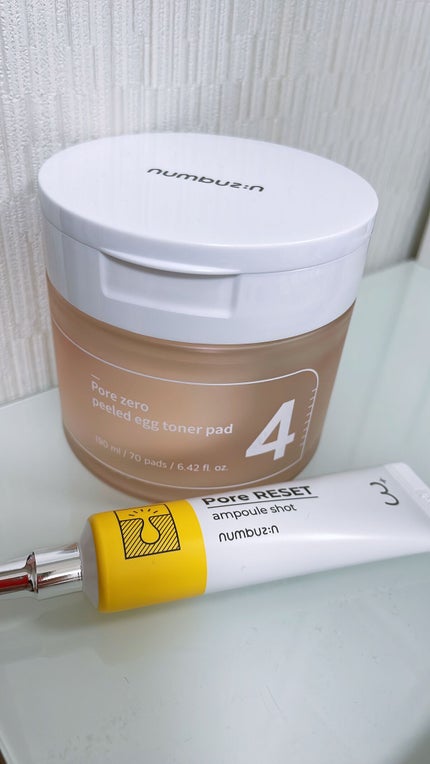 4番 毛穴ゼロたまご肌トナーパッド/numbuzin/トナーパッドを使ったクチコミ(1枚目)