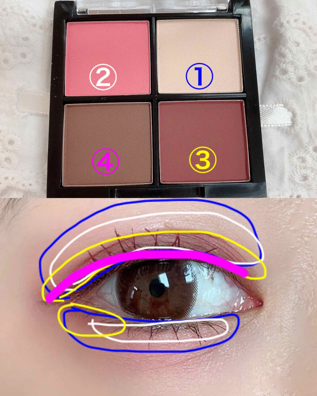 UR GLAM LUXE　4 COLORS EYESHADOW PALLET/U R GLAM/アイシャドウパレットを使ったクチコミ（3枚目）