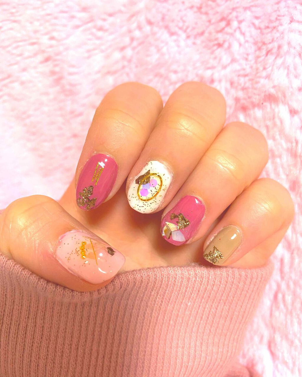 ネイルホイル/セリア/ネイルシールを使ったクチコミ（1枚目）