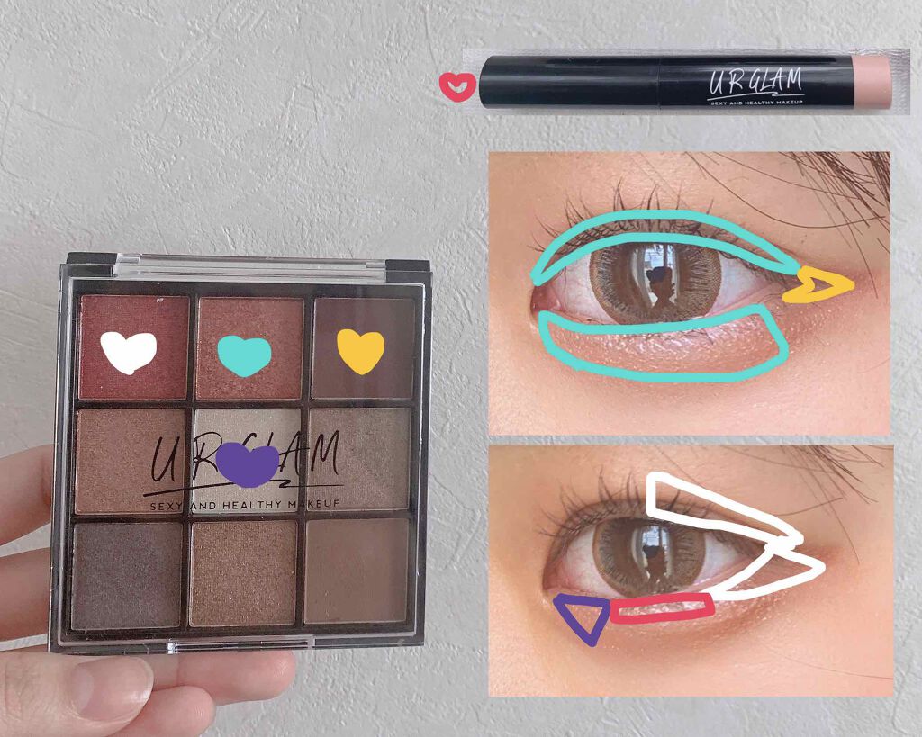 UR GLAM BLOOMING EYE COLOR PALETTE/U R GLAM/アイシャドウパレットを使ったクチコミ(2枚目)