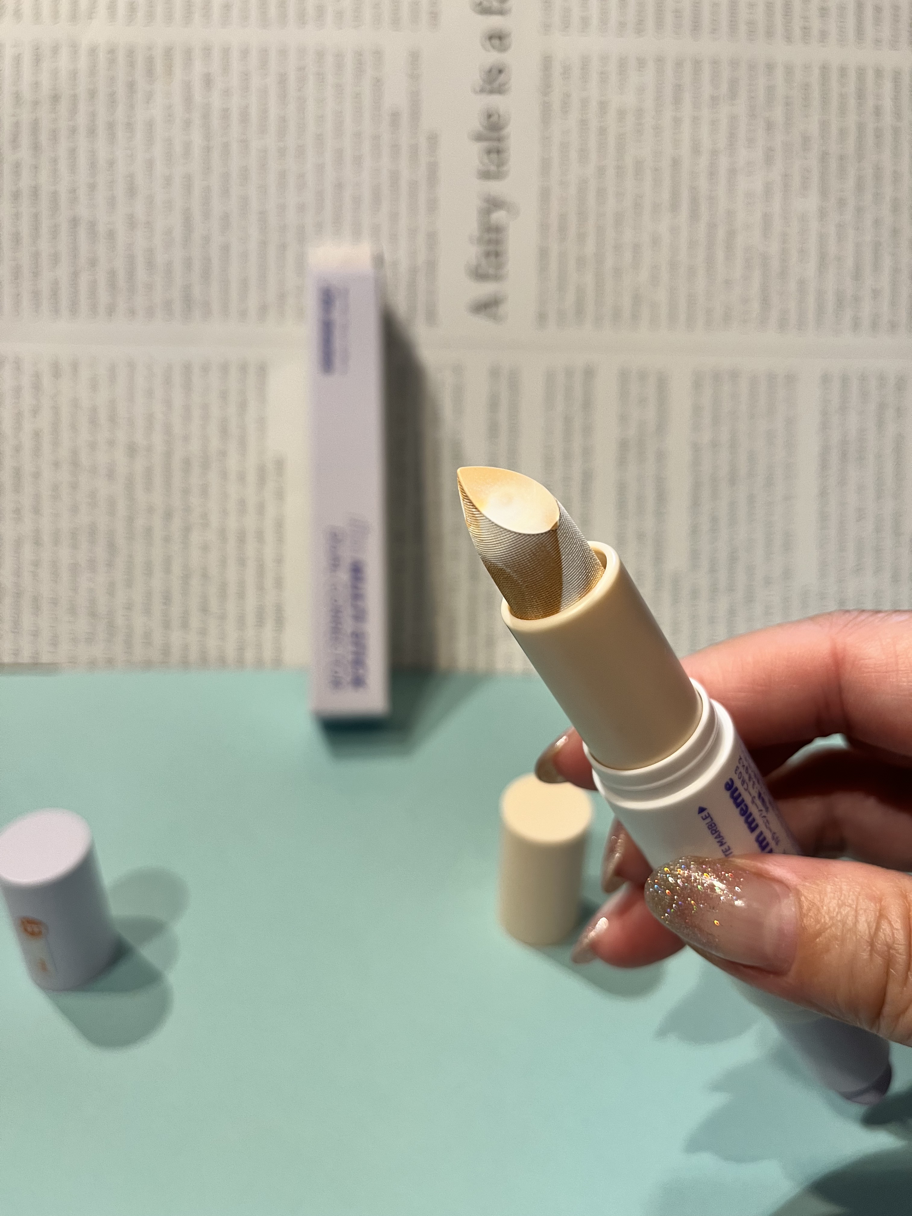 アイムマルチスティックデュアルコレクター 003 マーブルベージュ×パールラベンダー/i’m meme/スティックコンシーラーを使ったクチコミ（3枚目）