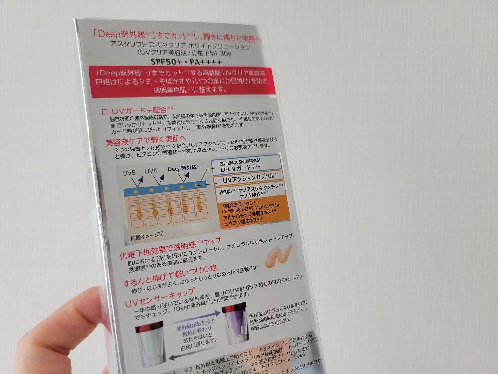 D-UVクリア ホワイトソリューション/アスタリフト/日焼け止めクリームを使ったクチコミ(2枚目)