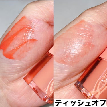 デューイ シロップ ティント 04 PEACHY SPRING/CLIO/口紅を使ったクチコミ（3枚目）