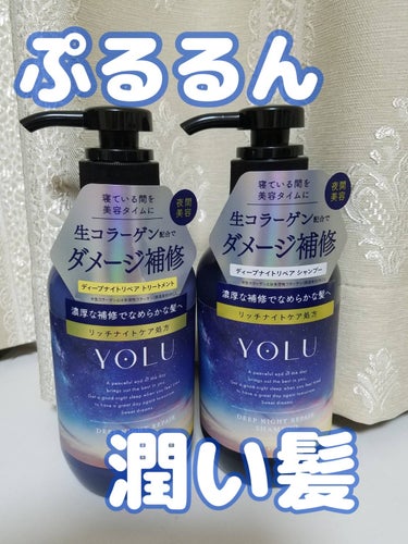 YOLU ディープナイトリペアシャンプー／トリートメント



YOLUのシャンプーとトリートメント、どのシリーズも香り、使い心地大満足で失敗しない！


特にこのディープナイトリペアはドライ後の髪が潤