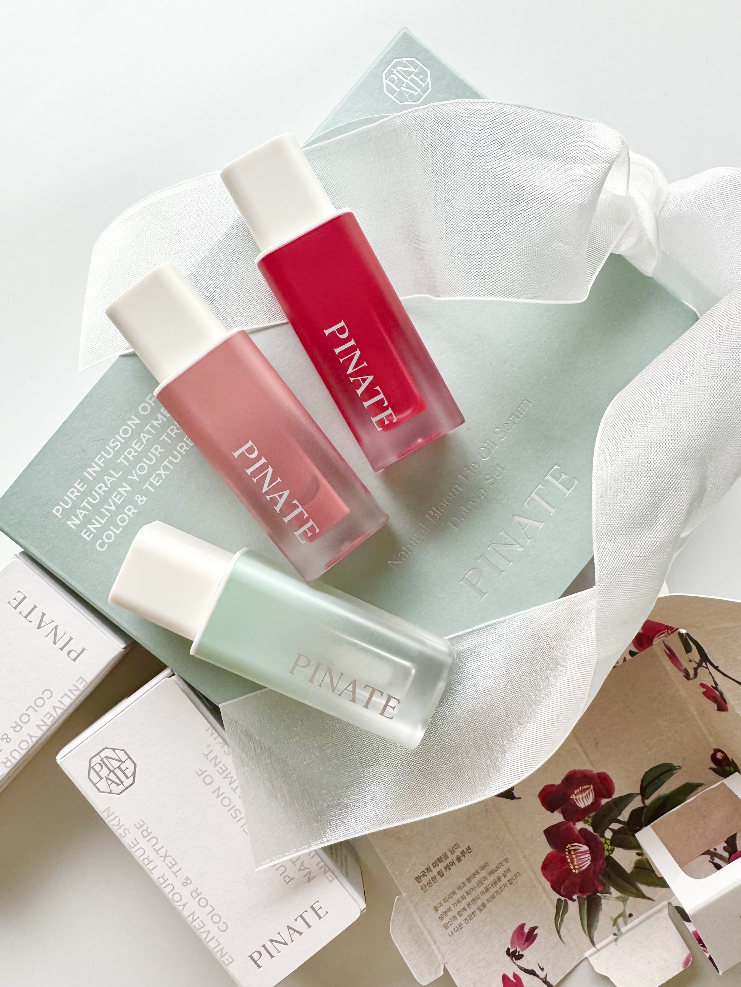 ナチュラルブルームリップオイルセラム 3色セット/PINATE/リップグロスを使ったクチコミ（3枚目）