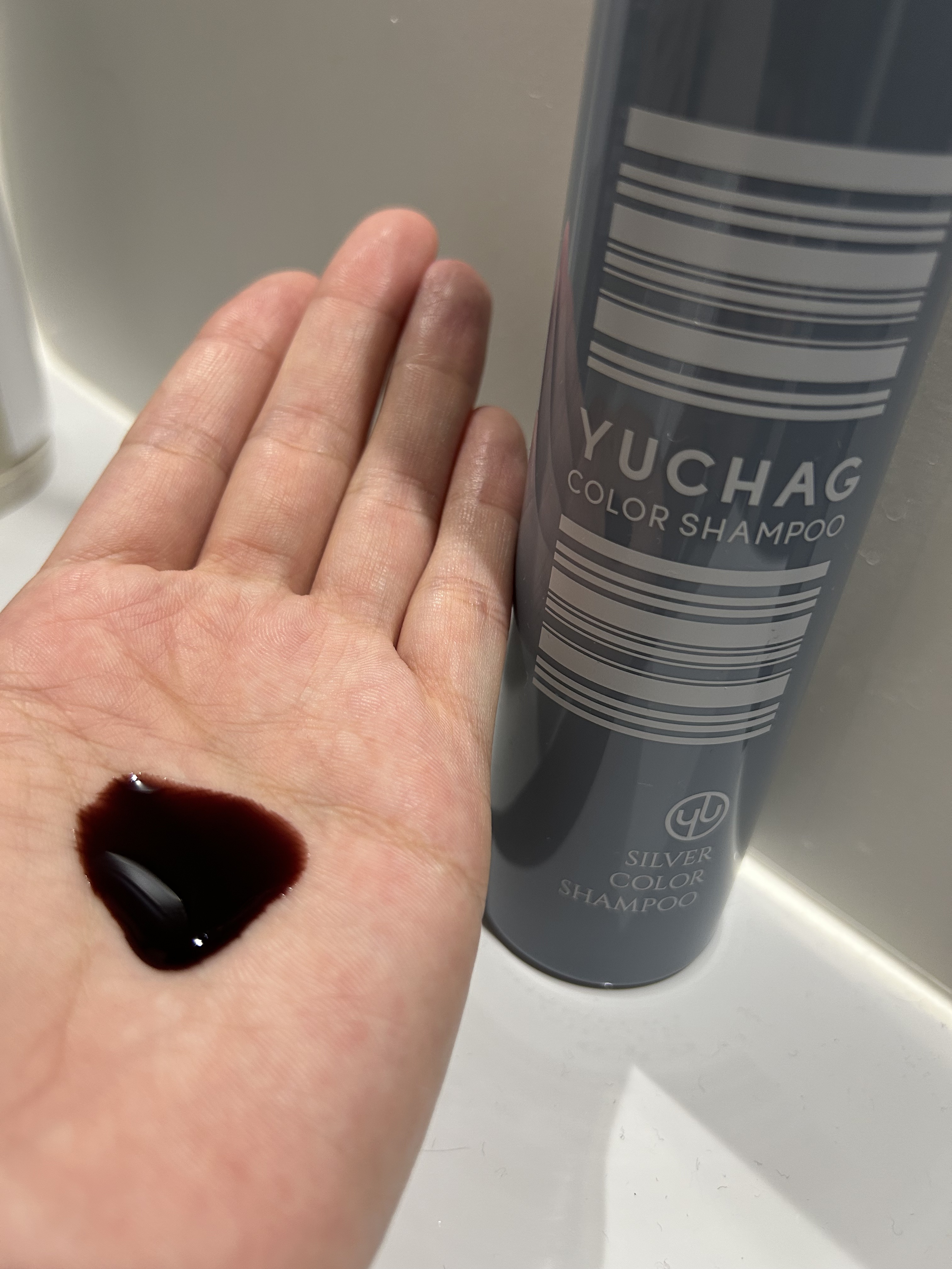 ユチャ　カラーシャンプー/カラートリートメント セット（シルバー）/YUCHAG/市販シャンプーを使ったクチコミ（2枚目）