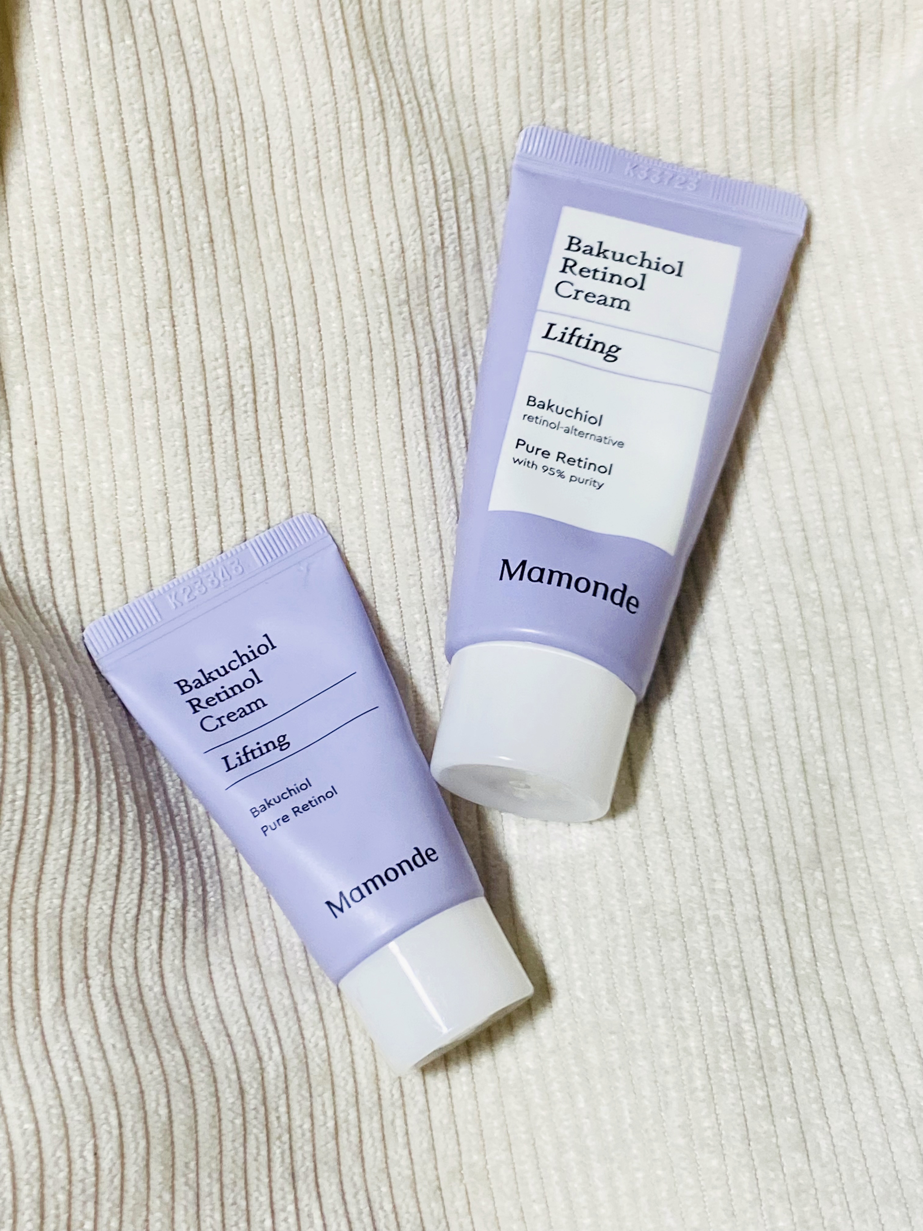 Mamonde バクチオールレチノールクリームのクチコミ「【結論】パケ可愛いけど効果ないのでリピなし❌


お顔のカサつき気になるところに
就寝前のスキ.....」（1枚目）