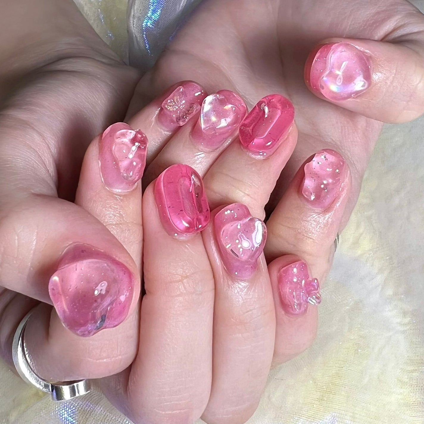 なかやまちえこ on LIPS 「ピンクネイルまとめ🩷#ネイルデザイン#ピンクネイル..」(9枚目)