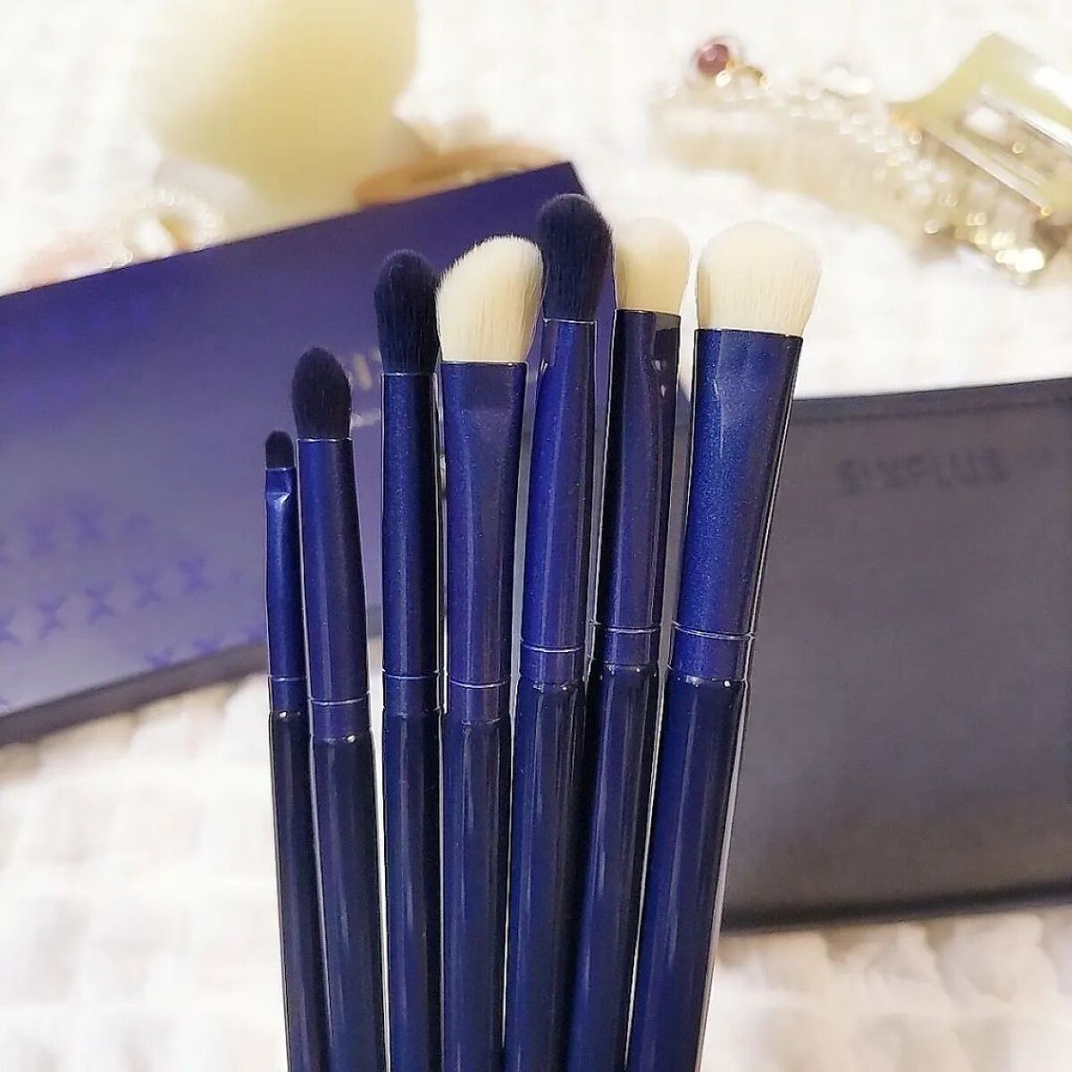 SIXPLUS ホワイトパール アイメイクブラシ 7本セット/SIXPLUS/メイクブラシを使ったクチコミ（3枚目）