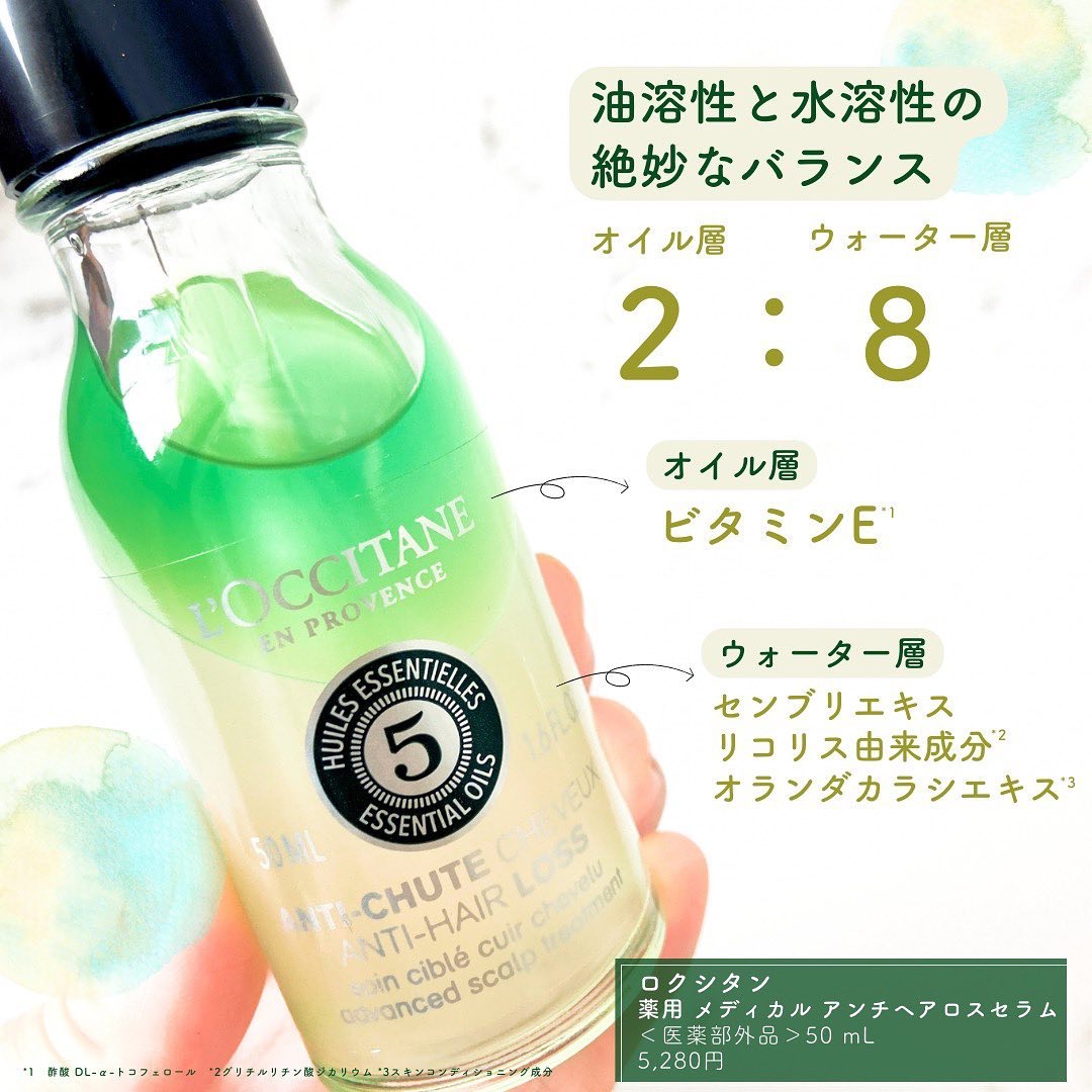 薬用 メディカル アンチヘアロスセラム/L'OCCITANE/頭皮ローションを使ったクチコミ（2枚目）