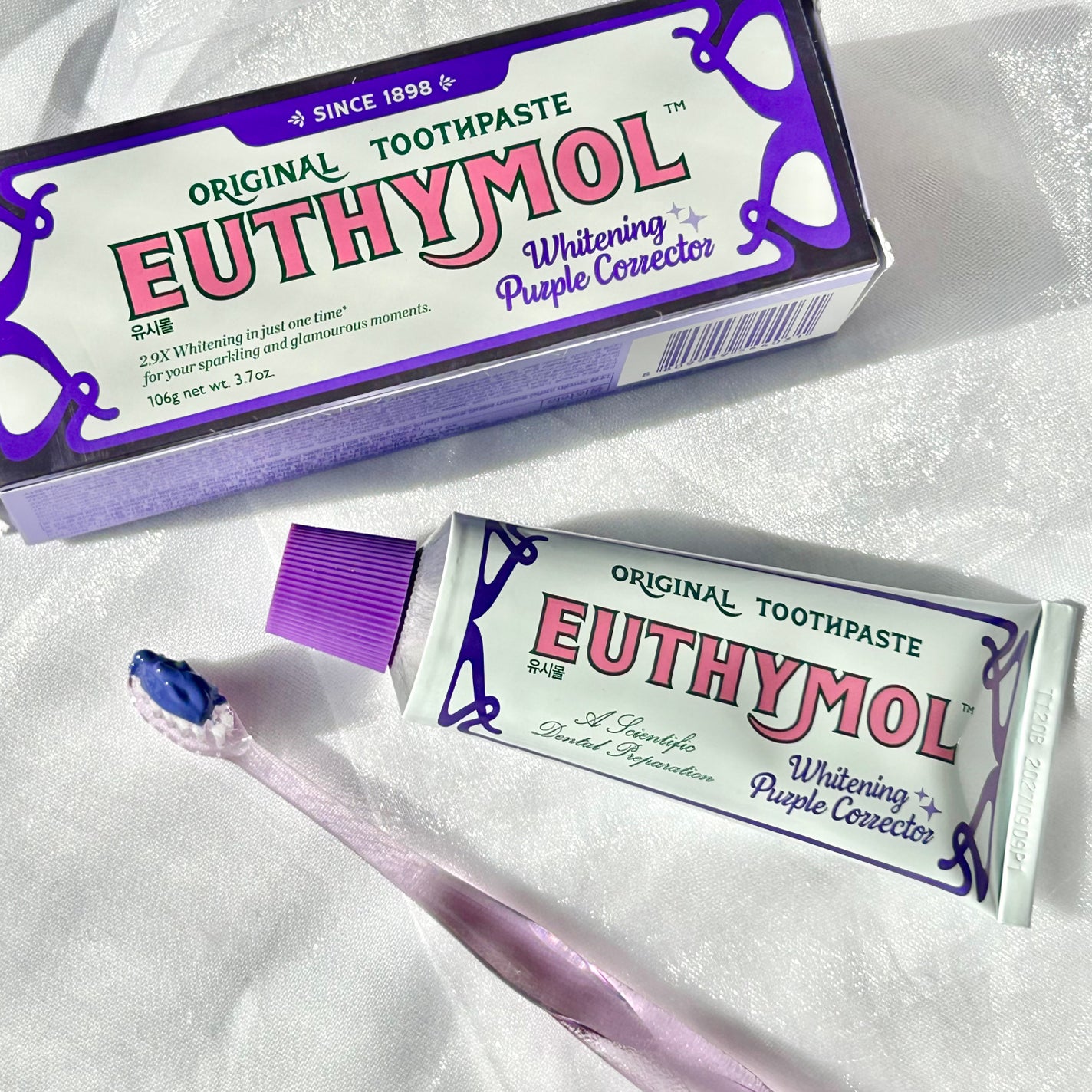 ホワイトパープル歯みがき ピーチフローラルミントの香り/EUTHYMOL/歯磨き粉を使ったクチコミ(4枚目)