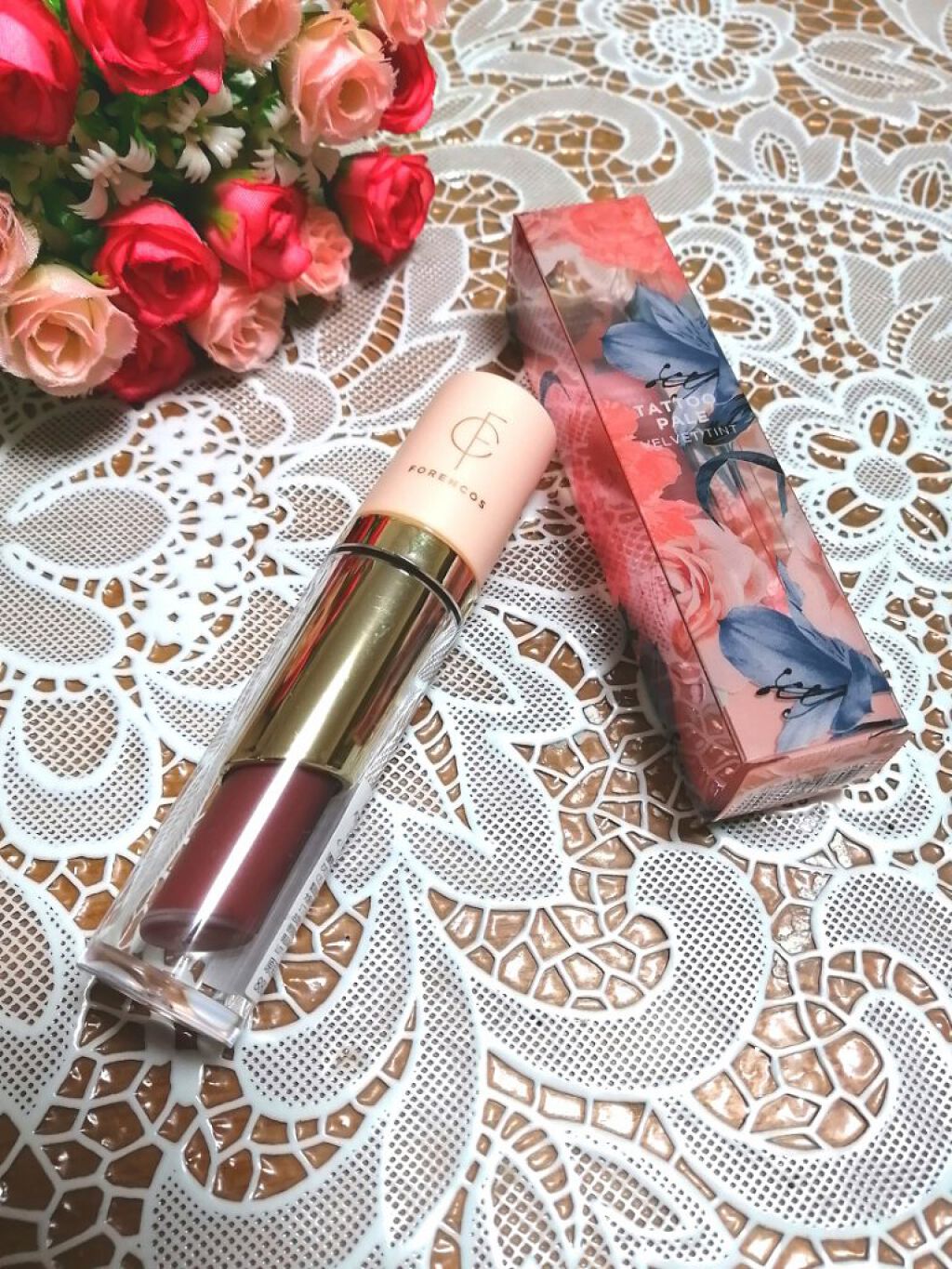 タトゥーベルベットティント/フォレンコス/リップティントを使ったクチコミ（1枚目）