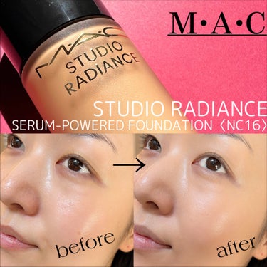 ♡MAC♡
　スタジオラディアンスセラムファンデーション
　"NC16"
　【参考価格 ¥7,260(税込み)】MADE IN CANADA



🌟M•A•C史上最高の潤い
リキッドファンデーションが