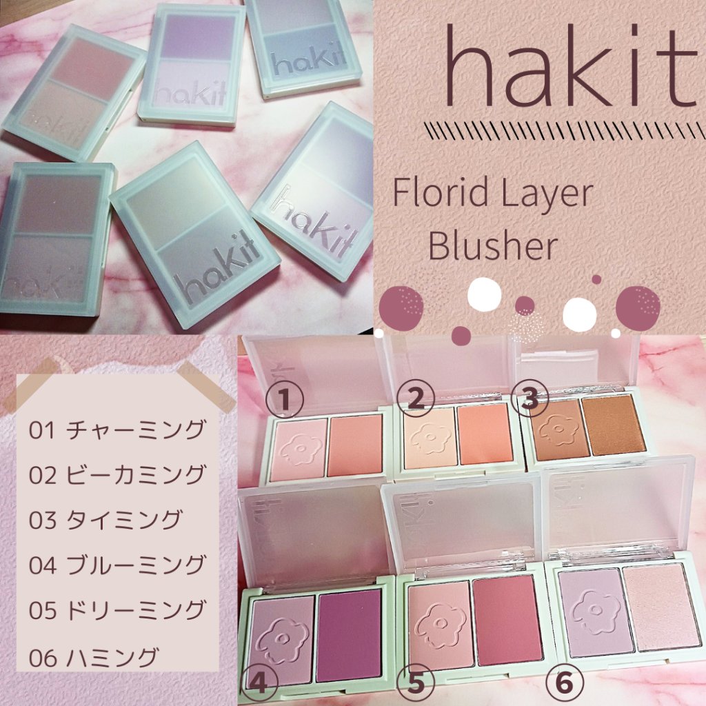 フロリッドレイヤーブラッシャー 04 ブルーミング/HAKIT/パウダーチークを使ったクチコミ（1枚目）
