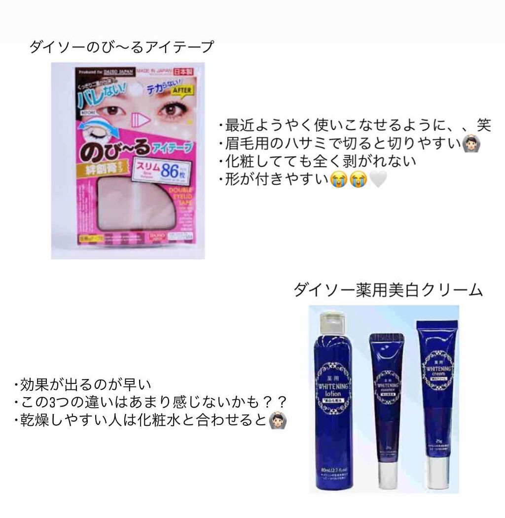 のびーるアイテープ(絆創膏タイプ、レギュラー)/DAISO/二重まぶた用アイテムを使ったクチコミ(2枚目)