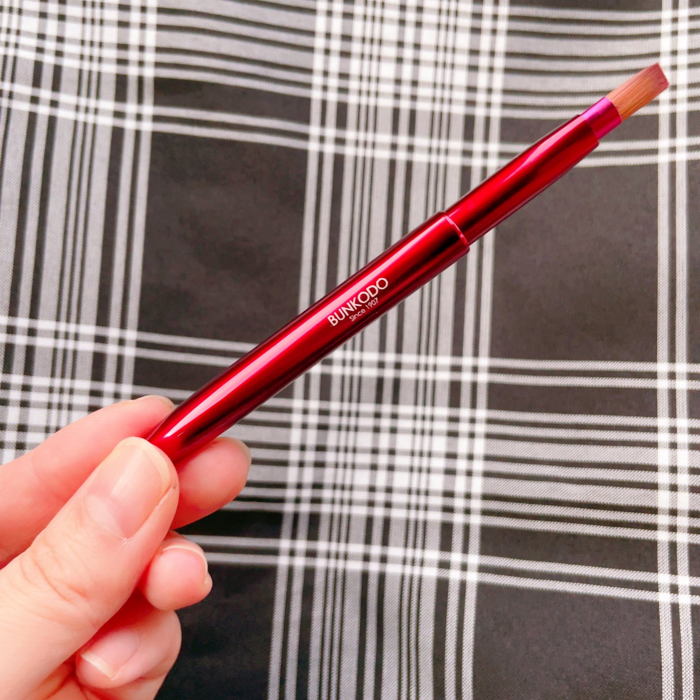 熊野筆 化粧筆 携帯用リップブラシ(平タイプ)MB008/文宏堂/メイクブラシを使ったクチコミ(3枚目)