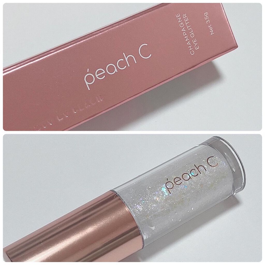 シャンパンアイグリッター 01 ピュアホワイト/Peach C/グリッターを使ったクチコミ（2枚目）