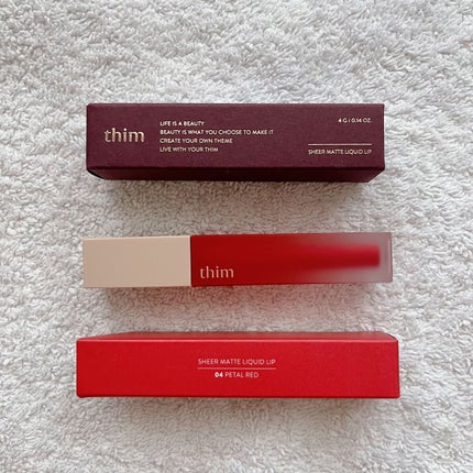 シアーマットリキッドリップ/thim/口紅を使ったクチコミ(1枚目)