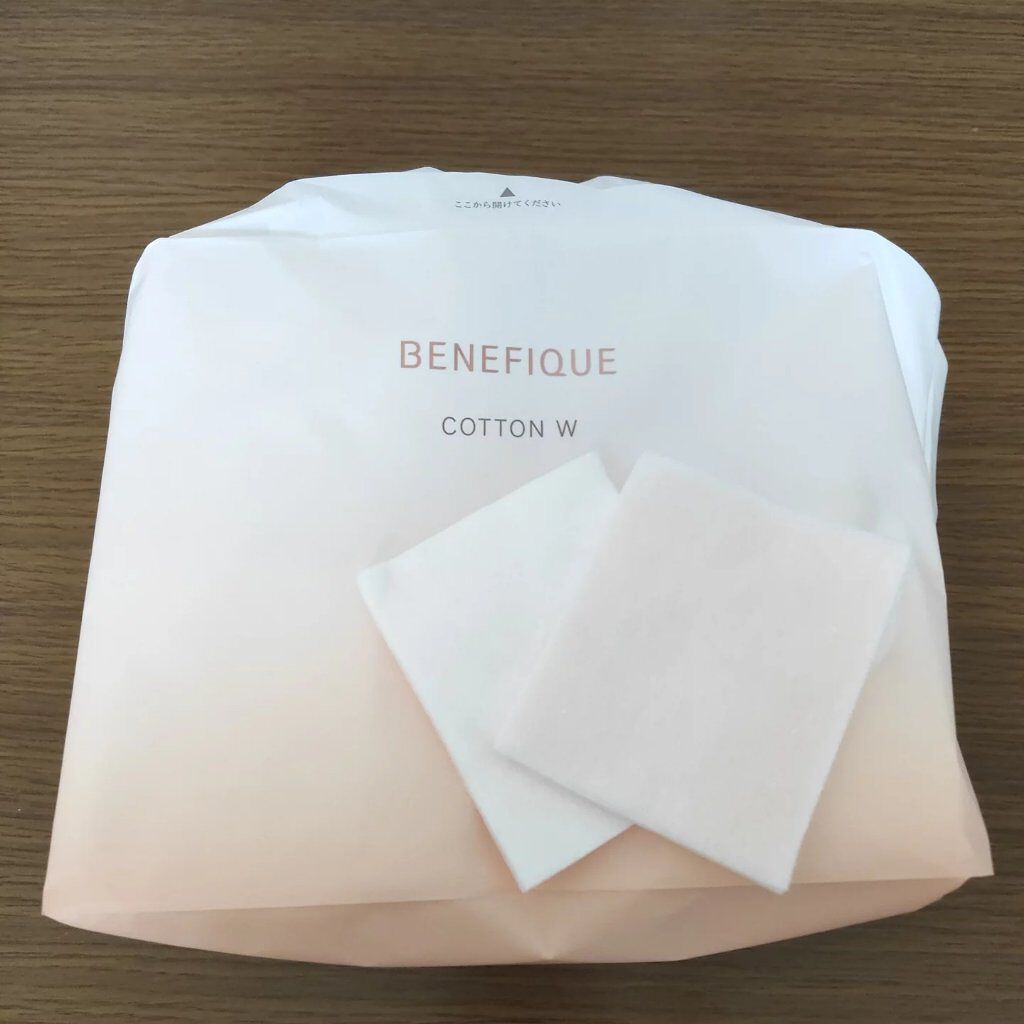 BENEFIQUE コットン W Nのクチコミ「BENEFIQUEコットン W N

ピンクと白のツートンカラーになっているコットンです。
普.....」（1枚目）