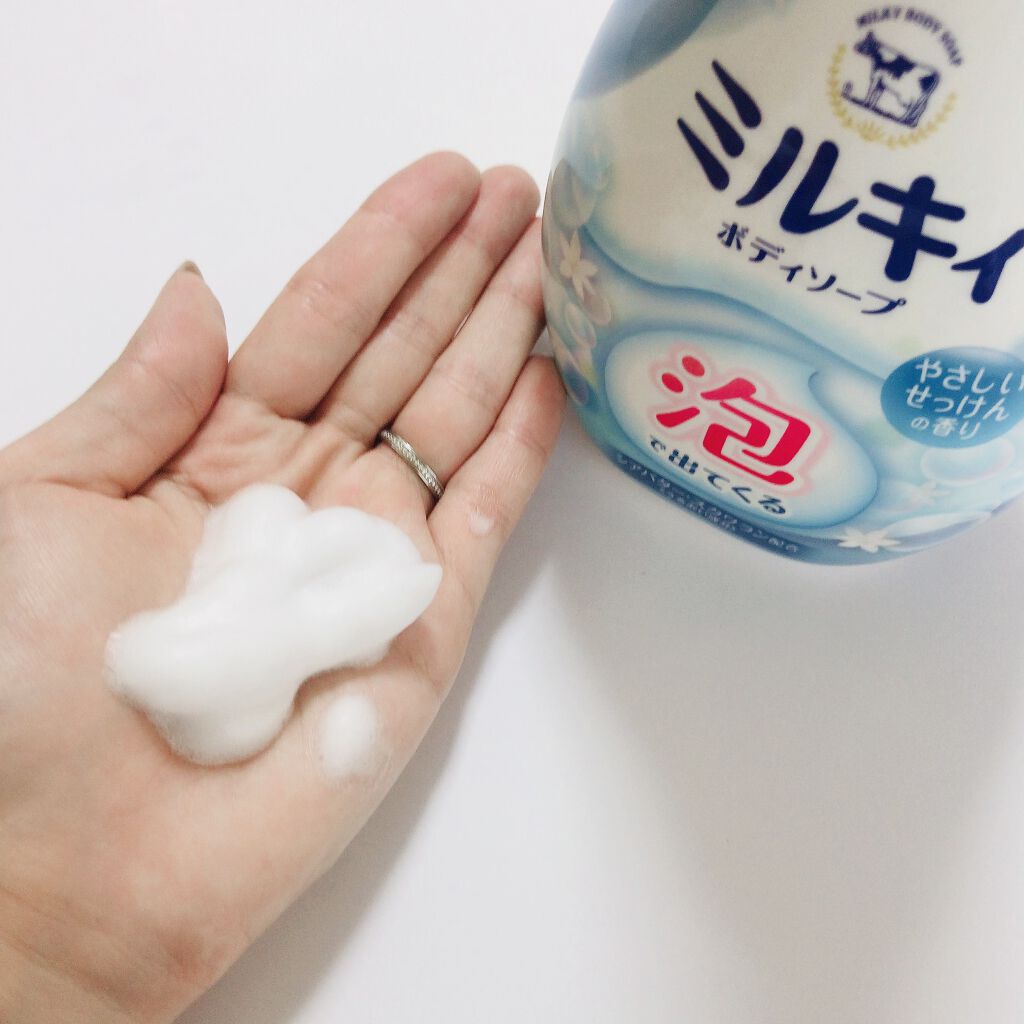 泡で出てくる ミルキィボディソープ やさしいせっけんの香り/ミルキィ/ボディソープを使ったクチコミ（2枚目）
