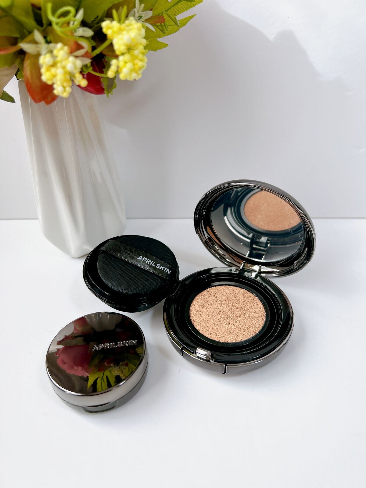 ハイパーカバーフィットクッション グラファイト/APRILSKIN/クッションファンデーションを使ったクチコミ(1枚目)