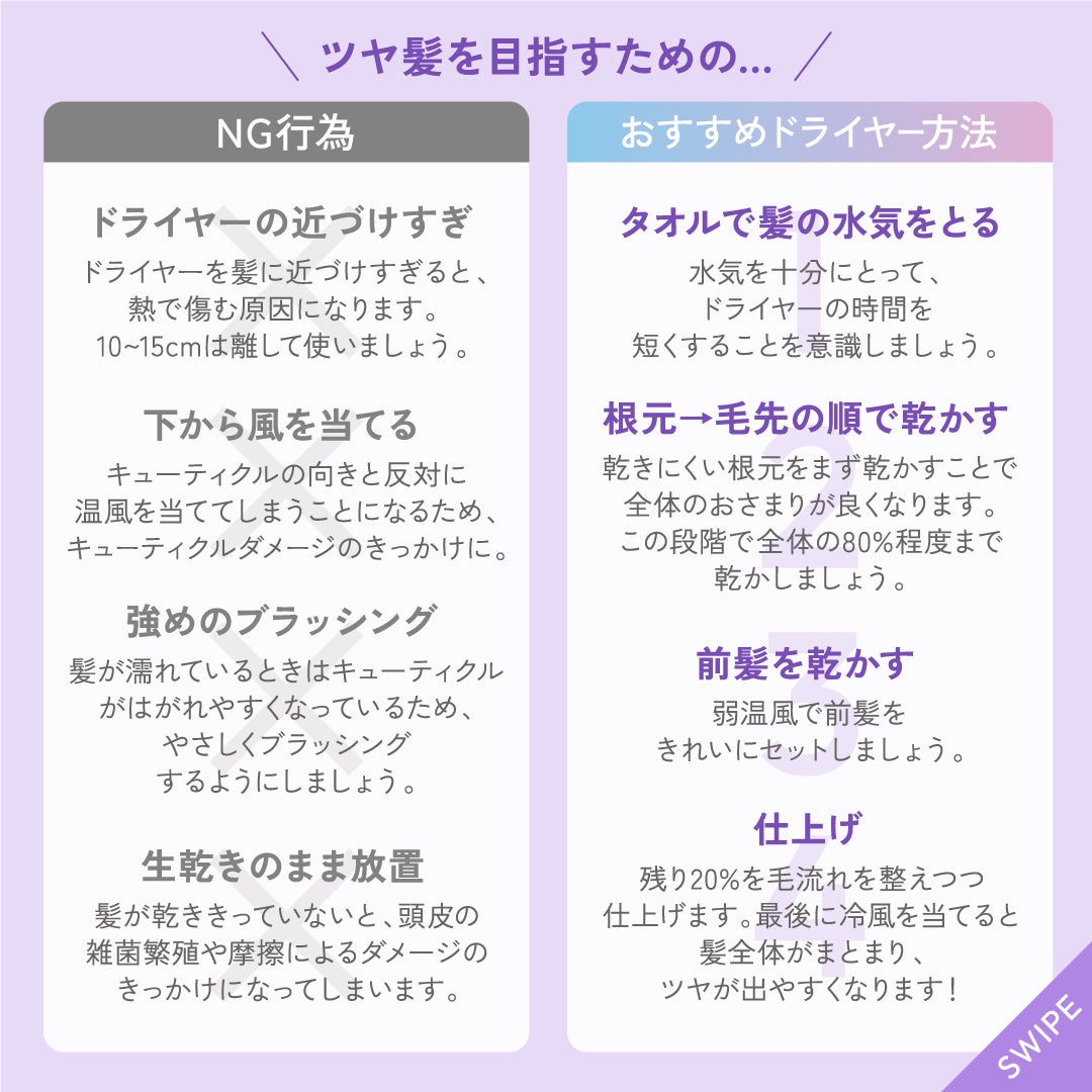 ルシードエル公式アカウント on LIPS 「いつものドライヤー、どうやっていますか?この方法でドライヤーマ..」(2枚目)
