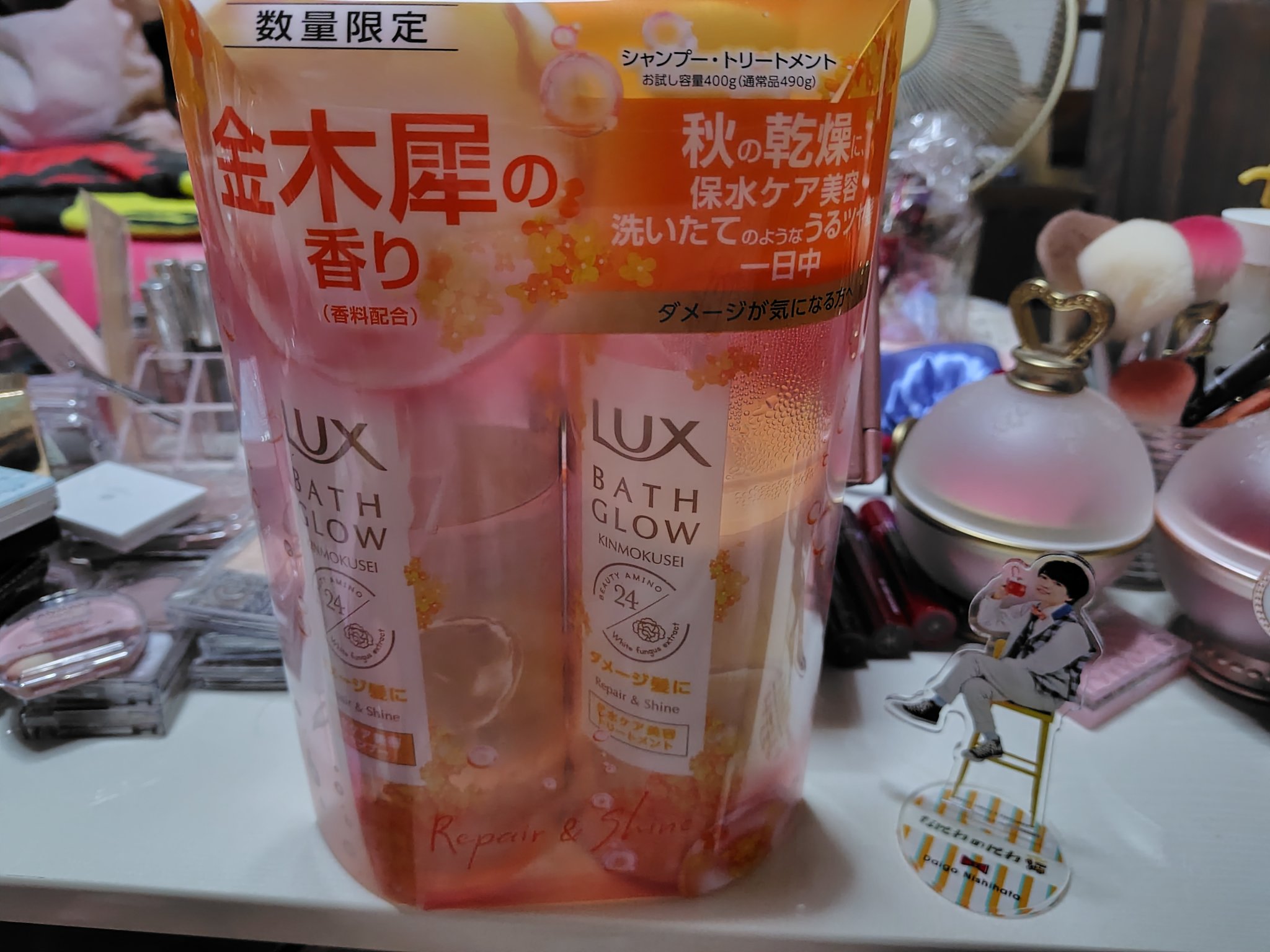 バスグロウ キンモクセイ リペア&シャイン お試し容量ポンプペア/LUX/市販シャンプーを使ったクチコミ（1枚目）