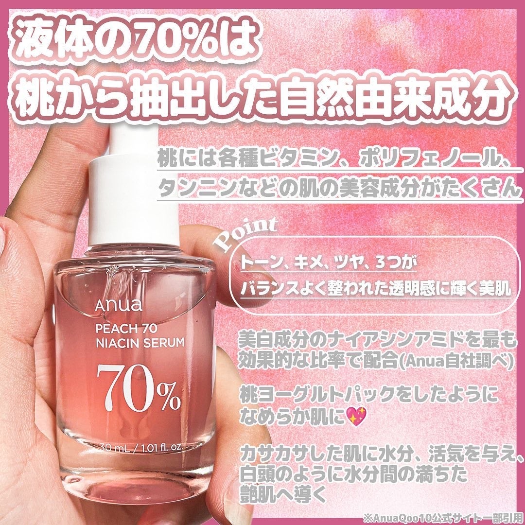 桃70%ナイアシンセラム/Anua/美容液を使ったクチコミ(2枚目)