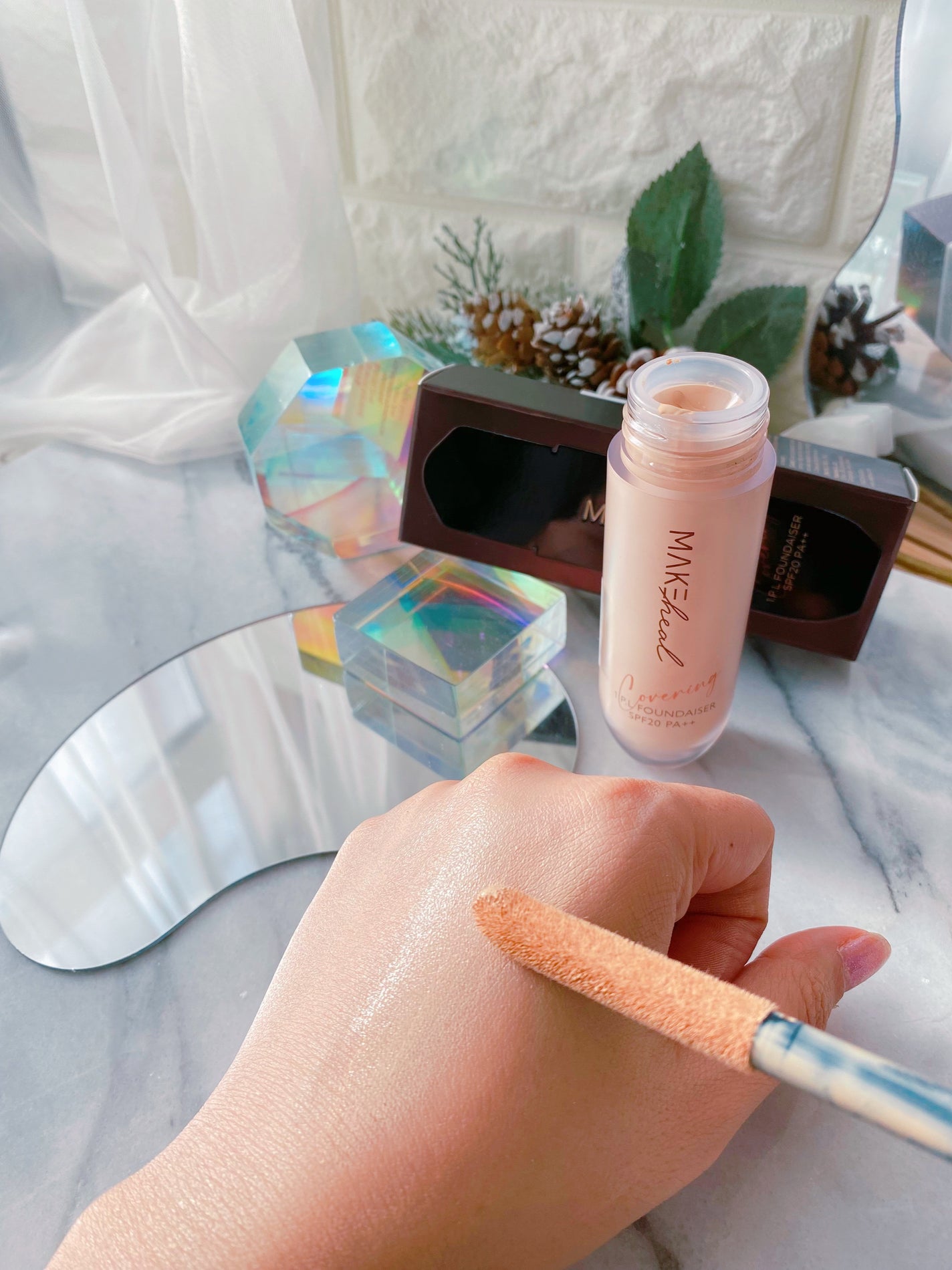 メイクヒール ワン ピーエルファンデーション/MAKEHEAL/リキッドファンデーションを使ったクチコミ(4枚目)